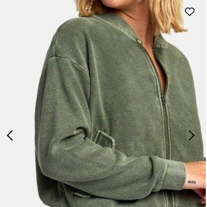 RVCA Sage Green Bomber Jacket Size Medium
